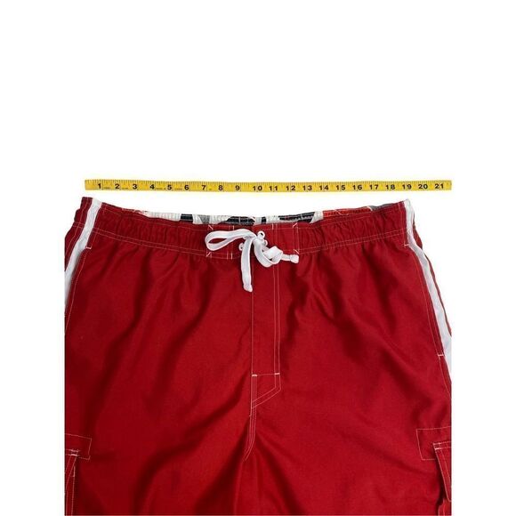 Hang Ten Men's Drawstring 5-pocket Quick-dry Boardshort Red XL - Picture 6 of 8